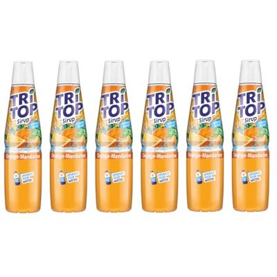 TRi TOP Sirup Orange-Mandarine, 6 x 600 ml – Getränkesirup 32 % Fruchtgehalt, kalorienarm, weniger Zucker – ideal für Wassersprudler & selbstgemachte Limonade TRi TOP Sirup Orange-Mandarine, 6 x 600 ml – Getränkesirup 32 % Fruchtgehalt, kalorienarm, weniger Zucker – ideal für Wassersprudler & selbstgemachte Limonade