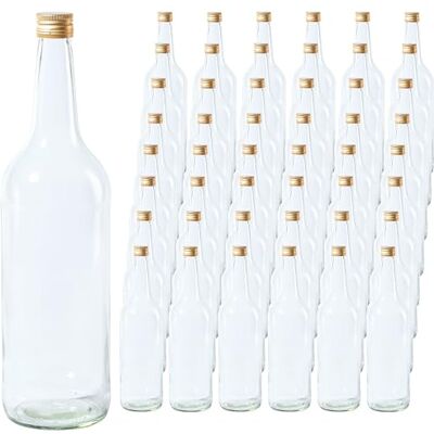 Vitrea 48 leere Glasflaschen 1 Liter Schraubverschluss Gold große Flaschen zum Befüllen mit Deckel für Wein, Saft, Getränke, Likör, Öl, Saucen 48 Stück, PP28, Gradhals Vitrea 48 leere Glasflaschen 1 Liter Schraubverschluss Gold große Flaschen zum Befüllen mit Deckel für Wein, Saft, Getränke, Likör, Öl, Saucen 48 Stück, PP28, Gradhals