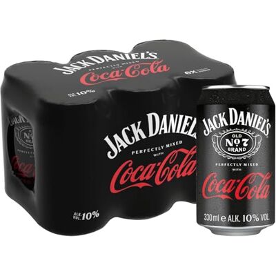 JACKDANIEL'S Jack Daniel's Tennessee Whiskey & Coca-Cola 6x 0,33l Dose-10% Vol. Für Fans des Bar-Klassikers Whiskey-Cola; ideal für Hauspartys & Grillabende; Tennessee Whiskey trifft Coca-Cola JACKDANIEL'S Jack Daniel's Tennessee Whiskey & Coca-Cola 6x 0,33l Dose-10% Vol. Für Fans des Bar-Klassikers Whiskey-Cola; ideal für Hauspartys & Grillabende; Tennessee Whiskey trifft Coca-Cola