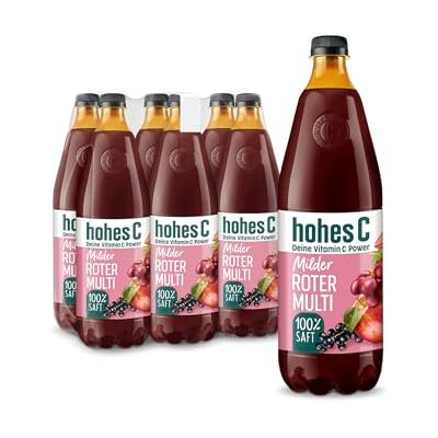 Hohes C Milder Roter Multivitamin (6 x 1l), 100% Saft, Apfel, Traube, Schwarze Johannisbeere, Zitrone, 7 Vitamine, ohne Zuckerzusatz, weniger Säure, vegan Hohes C Milder Roter Multivitamin (6 x 1l), 100% Saft, Apfel, Traube, Schwarze Johannisbeere, Zitrone, 7 Vitamine, ohne Zuckerzusatz, weniger Säure, vegan