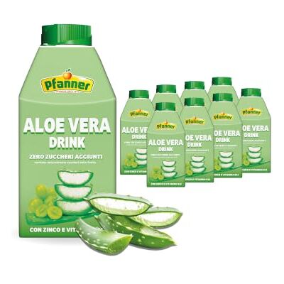Pfanner Aloe Vera Drink 8x0,5l, ohne Zuckerzusatz Wellness Getränk Vorratspack, kalorienarm Erfrischungsgetränk vegan, Gesundheitsgetränk, Pflanzensaft Pfanner Aloe Vera Drink 8x0,5l, ohne Zuckerzusatz Wellness Getränk Vorratspack, kalorienarm Erfrischungsgetränk vegan, Gesundheitsgetränk, Pflanzensaft