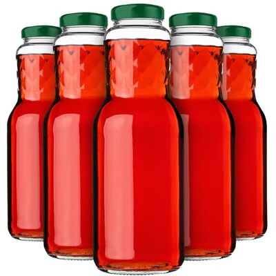 KADAX 5er Set Glasflaschen 1L mit Schraubverschluss Grün – Leere Milchflaschen Saftflaschen zum Befüllen für Saft, Milch, Smoothies & Sirup, Refillable Glass Bottles KADAX 5er Set Glasflaschen 1L mit Schraubverschluss Grün – Leere Milchflaschen Saftflaschen zum Befüllen für Saft, Milch, Smoothies & Sirup, Refillable Glass Bottles