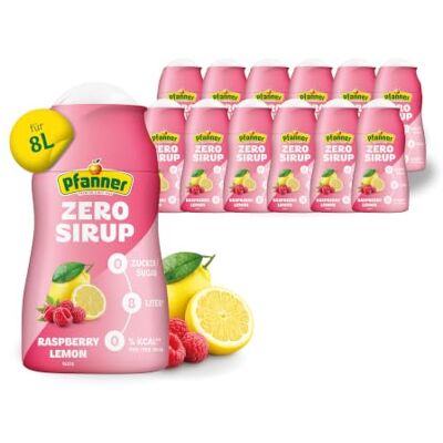 Pfanner Himbeer-Zitrone ZERO Sirup (12 x 57 ml) – Zuckerfreier Getränkesirup für 12 x 8 L Eistee – kalorienfrei & ohne Zucker – Eistee Geschmack Pfanner Himbeer-Zitrone ZERO Sirup (12 x 57 ml) – Zuckerfreier Getränkesirup für 12 x 8 L Eistee – kalorienfrei & ohne Zucker – Eistee Geschmack
