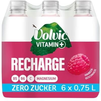 Volvic Vitamin+ Recharge Himbeere – 6x0,75L – Zucker- & kalorienfrei Volvic Vitamin+ Recharge Himbeere – 6x0,75L – Zucker- & kalorienfrei