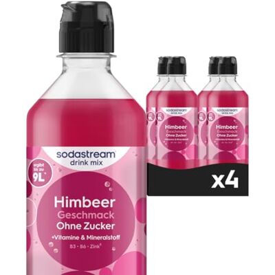 sodastream drink mix Himbeere ohne Zucker, 4er Pack (4 x 440 ml) sodastream drink mix Himbeere ohne Zucker, 4er Pack (4 x 440 ml)