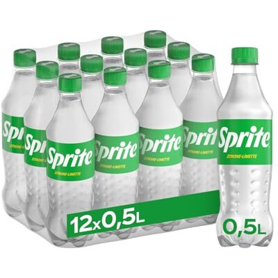 Sprite , Maximale Erfrischung mit Limetten und Zitronen Geschmack in praktischen Flaschen , 12 x 500 ml Einweg Flaschen Sprite , Maximale Erfrischung mit Limetten und Zitronen Geschmack in praktischen Flaschen , 12 x 500 ml Einweg Flaschen