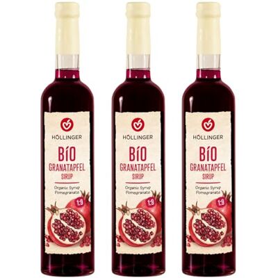 HÖLLINGER - JUST LOVING NATURE Höllinger Bio Granatapfel Sirup Fruchtsirup, 1:9 Konzentrat, 3x500ml Glasflaschen, Vegan, HÖLLINGER - JUST LOVING NATURE Höllinger Bio Granatapfel Sirup Fruchtsirup, 1:9 Konzentrat, 3x500ml Glasflaschen, Vegan,