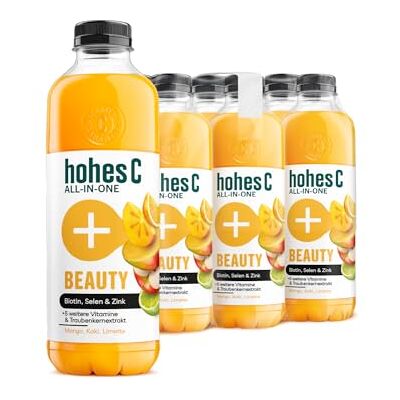 Hohes C ALL-IN-ONE Beauty (6x 850ml), Mehrfruchtsaft aus Fruchtsaftkonzentraten (Mango, Kaki, Limette), vitaminreich, ohne Zuckerzusatz & Süßungsmittel, ohne künstliche Aromen, vegan Hohes C ALL-IN-ONE Beauty (6x 850ml), Mehrfruchtsaft aus Fruchtsaftkonzentraten (Mango, Kaki, Limette), vitaminreich, ohne Zuckerzusatz & Süßungsmittel, ohne künstliche Aromen, vegan