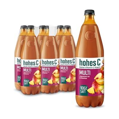 Hohes C Multivitamin (6 x 1l), 100% Saft, Apfel, Orange, Ananas, Maracuja, Mango, 9 Vitamine, ohne Zuckerzusatz laut Gesetz, vegan Hohes C Multivitamin (6 x 1l), 100% Saft, Apfel, Orange, Ananas, Maracuja, Mango, 9 Vitamine, ohne Zuckerzusatz laut Gesetz, vegan