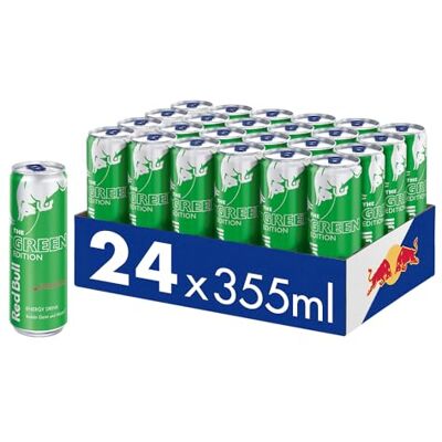 Red Bull Energy Drink Kaktusfrucht Green Edition beinhaltet Koffein, Taurin, B-Vitamine, Zucker und Wasser, 355 ml, 24-Pack Red Bull Energy Drink Kaktusfrucht Green Edition beinhaltet Koffein, Taurin, B-Vitamine, Zucker und Wasser, 355 ml, 24-Pack