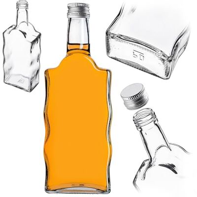 KADAX Glasflaschen 500ml mit Schraubverschluss Silber – Leere Flaschen zum Befüllen für Saft, Likör, Öl, Essig & Sirup, Refillable Glass Bottles KADAX Glasflaschen 500ml mit Schraubverschluss Silber – Leere Flaschen zum Befüllen für Saft, Likör, Öl, Essig & Sirup, Refillable Glass Bottles