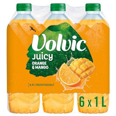 Volvic Juicy Orange Mango – 6 x1L – Kalorienarm – nur natürliche Aromen Volvic Juicy Orange Mango – 6 x1L – Kalorienarm – nur natürliche Aromen