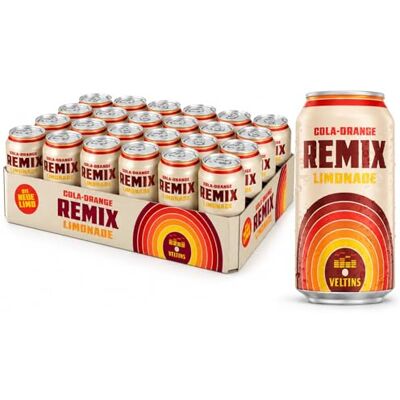 Veltins Remix Cola-Orange Alkoholfrei, EINWEG (24 x 0,33 l Dose) – Cola-Orangen-Limonade mit deutlich mehr Fruchtsaft, 0,0% Alkohol – fruchtig-spritzig im nostalgischen Retro-Design Veltins Remix Cola-Orange Alkoholfrei, EINWEG (24 x 0,33 l Dose) – Cola-Orangen-Limonade mit deutlich mehr Fruchtsaft, 0,0% Alkohol – fruchtig-spritzig im nostalgischen Retro-Design