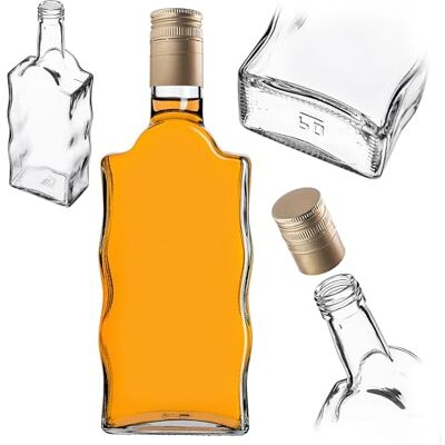 KADAX Glasflaschen 500ml mit Schraubverschluss Gold, Lang – Leere Flaschen zum Befüllen für Saft, Likör, Öl, Essig & Sirup, Refillable Glass Bottles KADAX Glasflaschen 500ml mit Schraubverschluss Gold, Lang – Leere Flaschen zum Befüllen für Saft, Likör, Öl, Essig & Sirup, Refillable Glass Bottles