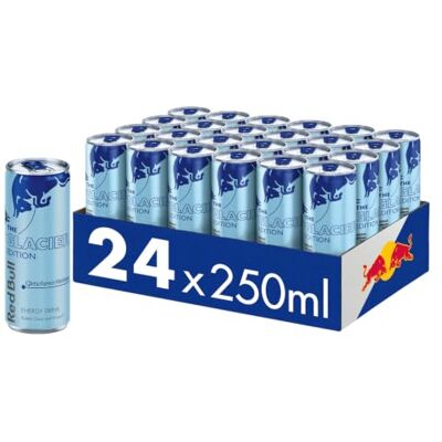 Red Bull Energy Drink Gletschereis-Himbeere Glacier Edition beinhaltet Koffein, Taurin, B-Vitamine, Zucker und Wasser, 250 ml, 24-Pack Red Bull Energy Drink Gletschereis-Himbeere Glacier Edition beinhaltet Koffein, Taurin, B-Vitamine, Zucker und Wasser, 250 ml, 24-Pack