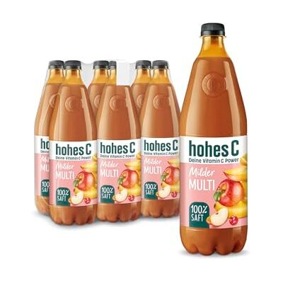 Hohes C Milder Multivitamin (6 x 1l), 100% Saft, Apfel, Orange, Acerola, Mango, 7 Vitamine, ohne Zuckerzusatz laut Gesetz, weniger Säure, vegan Hohes C Milder Multivitamin (6 x 1l), 100% Saft, Apfel, Orange, Acerola, Mango, 7 Vitamine, ohne Zuckerzusatz laut Gesetz, weniger Säure, vegan