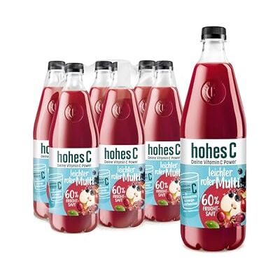 Hohes C leichter roter Multi (6 x 1l), 60% Fruchtsaft, roter Multivitaminsaft, Vitamin C, ohne Zuckerzusatz laut Gesetz, vegan Hohes C leichter roter Multi (6 x 1l), 60% Fruchtsaft, roter Multivitaminsaft, Vitamin C, ohne Zuckerzusatz laut Gesetz, vegan