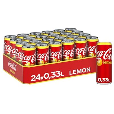 Coca-Cola Lemon fruchtiges Erfrischungsgetränk mit Zitronen-Geschmack koffeinhaltiger Softdrink in Einweg Dosen (24x 330ml) Coca-Cola Lemon fruchtiges Erfrischungsgetränk mit Zitronen-Geschmack koffeinhaltiger Softdrink in Einweg Dosen (24x 330ml)