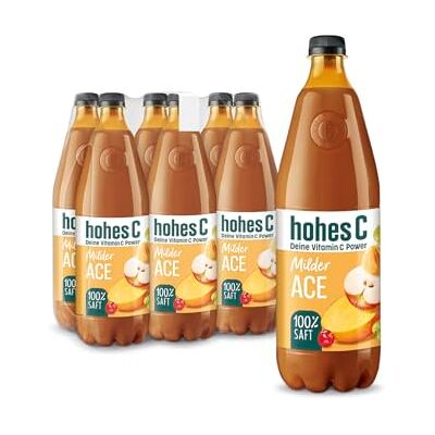 Hohes C Milder ACE (6 x 1l), 100% Saft, Apfel, Karotte, Traube, Mango, Mandarine, Zitrone, Acerola, Vitamin C, ohne Zuckerzusatz, weniger Säure, vegan Hohes C Milder ACE (6 x 1l), 100% Saft, Apfel, Karotte, Traube, Mango, Mandarine, Zitrone, Acerola, Vitamin C, ohne Zuckerzusatz, weniger Säure, vegan