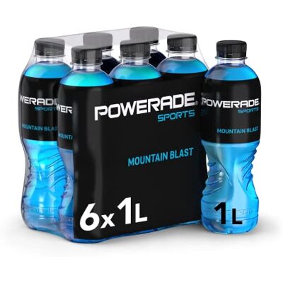 Powerade Sports Mountain Blast, kalorienarmes Sport Getränk mit Fruchtmix-Geschmack, mit Elektrolyten, Sport Drink in stylischen Einweg Flaschen (6 x 1000 ml) Powerade Sports Mountain Blast, kalorienarmes Sport Getränk mit Fruchtmix-Geschmack, mit Elektrolyten, Sport Drink in stylischen Einweg Flaschen (6 x 1000 ml)