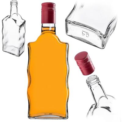 KADAX Glasflaschen 500ml mit Schraubverschluss Rot, Lang – Leere Flaschen zum Befüllen für Saft, Likör, Öl, Essig & Sirup, Refillable Glass Bottles KADAX Glasflaschen 500ml mit Schraubverschluss Rot, Lang – Leere Flaschen zum Befüllen für Saft, Likör, Öl, Essig & Sirup, Refillable Glass Bottles