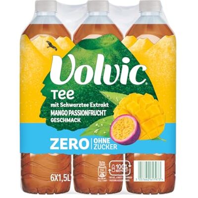 Volvic Tee Zero Mango-Passionsfrucht – 6x1,5L – Aus Schwarztee-Extrakt Volvic Tee Zero Mango-Passionsfrucht – 6x1,5L – Aus Schwarztee-Extrakt