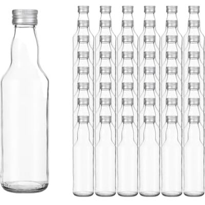 Vitrea 48 leere Glasflaschen 500ml Schraubverschluss Silber Flaschen zum Befüllen mit Deckel für Saft, Getränke, Likör, Öl, Saucen 48 Stück, PP28, Kropfhals Vitrea 48 leere Glasflaschen 500ml Schraubverschluss Silber Flaschen zum Befüllen mit Deckel für Saft, Getränke, Likör, Öl, Saucen 48 Stück, PP28, Kropfhals