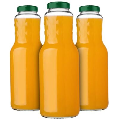 KADAX 3er Set Glasflaschen 1L mit Schraubverschluss Grün – Leere Milchflaschen Saftflaschen zum Befüllen für Saft, Milch, Smoothies & Sirup, Refillable Glass Bottles KADAX 3er Set Glasflaschen 1L mit Schraubverschluss Grün – Leere Milchflaschen Saftflaschen zum Befüllen für Saft, Milch, Smoothies & Sirup, Refillable Glass Bottles
