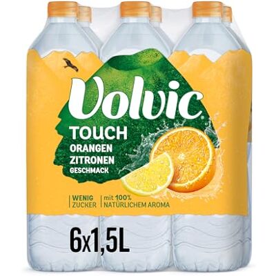 Volvic Touch Orange-Zitronen-Geschmack – 6x1,5L – Ohne Konservierungsstoffe Volvic Touch Orange-Zitronen-Geschmack – 6x1,5L – Ohne Konservierungsstoffe