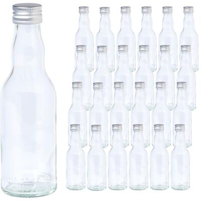 Vitrea 24 leere Glasflaschen 200ml Schraubverschluss Silber kleine Flaschen zum Befüllen mit Deckel für Saft, Getränke, Likör, Öl, Saucen, Sirup 24 Stück, PP28, Kropfhals Vitrea 24 leere Glasflaschen 200ml Schraubverschluss Silber kleine Flaschen zum Befüllen mit Deckel für Saft, Getränke, Likör, Öl, Saucen, Sirup 24 Stück, PP28, Kropfhals
