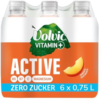 Volvic Vitamin+ Active Pfirsich – 6x0,75L – Zucker- & kalorienfrei Volvic Vitamin+ Active Pfirsich – 6x0,75L – Zucker- & kalorienfrei