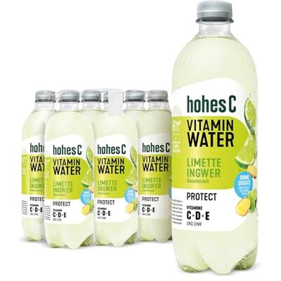 Hohes C Vitamin Water Protect Limette & Ingwer (6 x 750ml), für dein Immunsystem: Vitamin C, D, E + Zink, gegen oxidativen Stress, nur 6kcal/100ml, ohne Zuckerzusatz & Süßungsmittel, vegan Hohes C Vitamin Water Protect Limette & Ingwer (6 x 750ml), für dein Immunsystem: Vitamin C, D, E + Zink, gegen oxidativen Stress, nur 6kcal/100ml, ohne Zuckerzusatz & Süßungsmittel, vegan