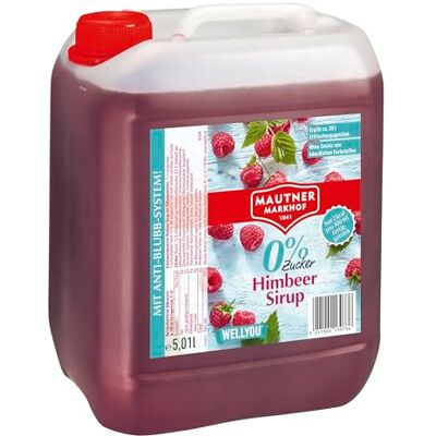 Mautner Markhof Sirup Himbeere 0 % Zucker – 5 L Gastro-Flasche – zuckerfreier Himbeersirup für Großverbraucher Mautner Markhof Sirup Himbeere 0 % Zucker – 5 L Gastro-Flasche – zuckerfreier Himbeersirup für Großverbraucher