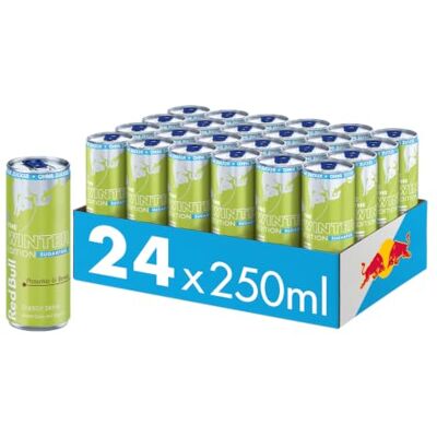 Red Bull NEU: Sugarfree Energy Drink Pistachio & Berries Winter Edition beinhaltet Koffein, Taurin, B-Vitamine, Süßungsmittel und Wasser, 250 ml, 24-Pack Red Bull NEU: Sugarfree Energy Drink Pistachio & Berries Winter Edition beinhaltet Koffein, Taurin, B-Vitamine, Süßungsmittel und Wasser, 250 ml, 24-Pack