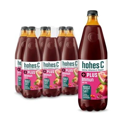 Hohes C PLUS Immun (6 x 1l), 100% Saft, Traube, Granatapfel, Grapefruit, Vitamin C, PLUS an Zink, ohne Zuckerzusatz, vegan Hohes C PLUS Immun (6 x 1l), 100% Saft, Traube, Granatapfel, Grapefruit, Vitamin C, PLUS an Zink, ohne Zuckerzusatz, vegan