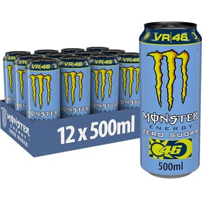 Monster Cable Energy® Valentino Rossi Zero Sugar koffeinhaltiger Energy-Drink mit prickelndem Zitrus-Geschmack full Flavour, zero Sugar in praktischen Einweg Dosen (12 x 500 ml) Monster Cable Energy® Valentino Rossi Zero Sugar koffeinhaltiger Energy-Drink mit prickelndem Zitrus-Geschmack full Flavour, zero Sugar in praktischen Einweg Dosen (12 x 500 ml)