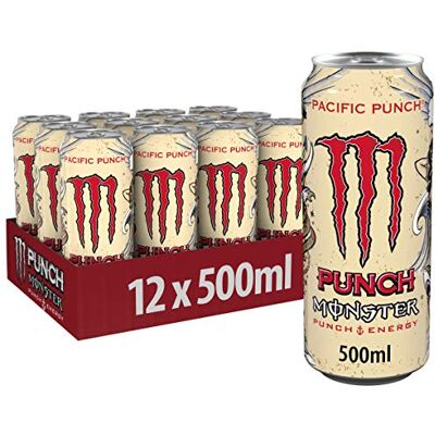 Monster Cable Energy Pacific Punch koffeinhaltiger Energy Drink mit erfrischendem Punsch-Geschmack aus Himbeere, Guave und Kirsche in praktischen Einweg Dosen (12 x 500 ml) Monster Cable Energy Pacific Punch koffeinhaltiger Energy Drink mit erfrischendem Punsch-Geschmack aus Himbeere, Guave und Kirsche in praktischen Einweg Dosen (12 x 500 ml)