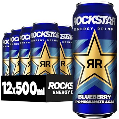 Rockstar Energy Drink Blueberry Geschmack, 12x500ml – koffeinhaltig Rockstar Energy Drink Blueberry Geschmack, 12x500ml – koffeinhaltig