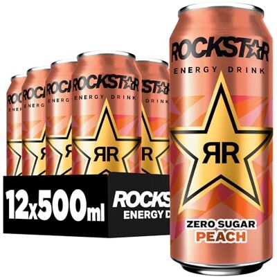 Rockstar Energy Drink Zero Sugar Peach Geschmack, 12x500ml – koffeinhaltig Rockstar Energy Drink Zero Sugar Peach Geschmack, 12x500ml – koffeinhaltig