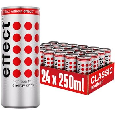 effect Energy Drink CLASSIC Tray mit 24 Dosen, 24x0,25l Koffeinhaltiges Erfrischungsgetränk mit B-Vitaminen, vegan, erfrischender Geschmack, praktisch im 24er Tray, Einweg effect Energy Drink CLASSIC Tray mit 24 Dosen, 24x0,25l Koffeinhaltiges Erfrischungsgetränk mit B-Vitaminen, vegan, erfrischender Geschmack, praktisch im 24er Tray, Einweg