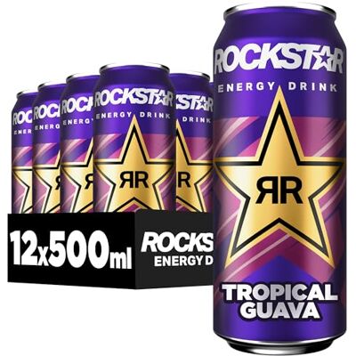 Rockstar Energy Drink Tropical Guava Geschmack, 12x500ml – koffeinhaltig Rockstar Energy Drink Tropical Guava Geschmack, 12x500ml – koffeinhaltig