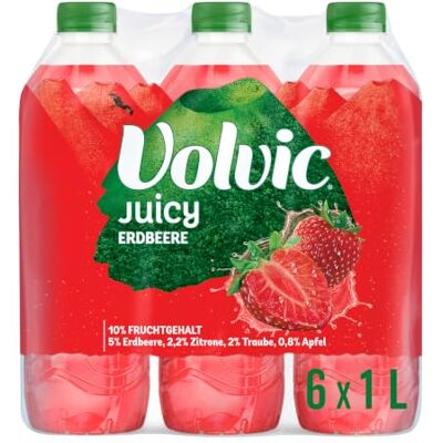 Volvic Juicy Erdbeere – 6 x1L – Natürliche Aromen Volvic Juicy Erdbeere – 6 x1L – Natürliche Aromen