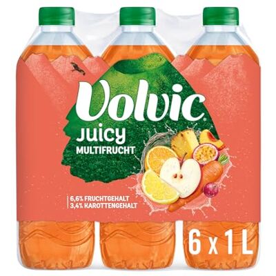 Volvic Juicy Multifrucht – 6x1L – Nur natürliche Aromen – Ohne Farbstoffe Volvic Juicy Multifrucht – 6x1L – Nur natürliche Aromen – Ohne Farbstoffe