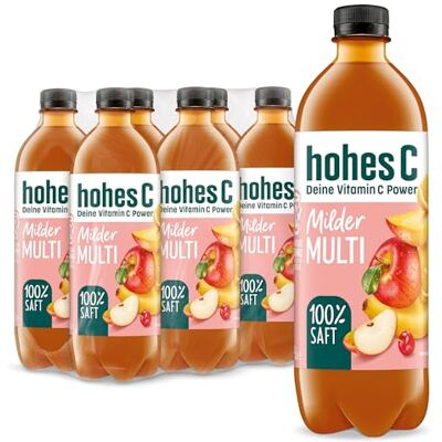 Hohes C Milder Multivitamin (6 x 0,5l), 100% Saft, Apfel, Orange, Acerola, Mango, 7 Vitamine, ohne Zuckerzusatz laut Gesetz, weniger Säure, vegan Hohes C Milder Multivitamin (6 x 0,5l), 100% Saft, Apfel, Orange, Acerola, Mango, 7 Vitamine, ohne Zuckerzusatz laut Gesetz, weniger Säure, vegan
