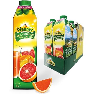 Pfanner 100% Pink Grapefruitsaft (8 x 1 l) – Saft zum Frühstücken aus Grapefruit – Fruchtsaft ohne Zuckerzusatz Pfanner 100% Pink Grapefruitsaft (8 x 1 l) – Saft zum Frühstücken aus Grapefruit – Fruchtsaft ohne Zuckerzusatz