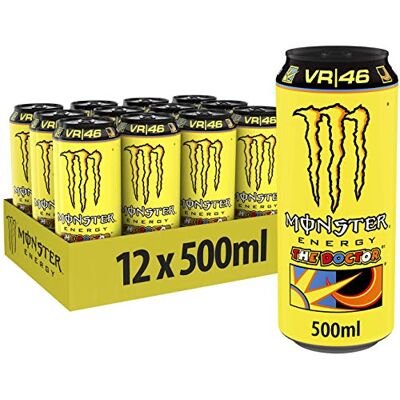 Monster Cable Energy The Doctor koffeinhaltiger Energy Drink mit prickelndem Zitronen-Geschmack im praktischen Einweg Dosen (12 x 500 ml) Monster Cable Energy The Doctor koffeinhaltiger Energy Drink mit prickelndem Zitronen-Geschmack im praktischen Einweg Dosen (12 x 500 ml)