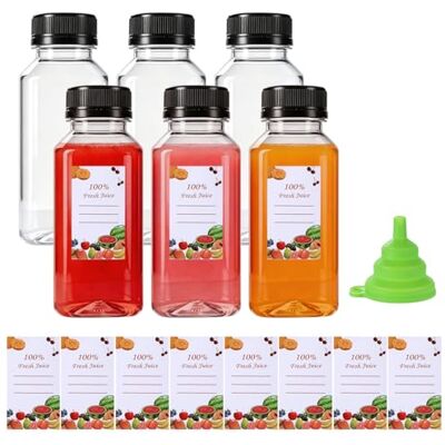 ARubyForest Saftflaschen 6 Stück 250ML Shot Flaschen zum Befüllen Leere Plastikflaschen zum Befüllen mit Deckel Klare Milchflaschen Smoothie Flasche für Saft Wasser Milch und selbstgemachte Getränke ARubyForest Saftflaschen 6 Stück 250ML Shot Flaschen zum Befüllen Leere Plastikflaschen zum Befüllen mit Deckel Klare Milchflaschen Smoothie Flasche für Saft Wasser Milch und selbstgemachte Getränke