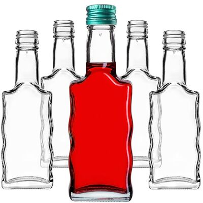 KADAX 5er Set Glasflaschen 200ml mit Schraubverschluss Grün – Leere kleine Flaschen zum Befüllen für Likör, Schnaps, Öl, Essig & Sirup, Glass Bottles, Refillable KADAX 5er Set Glasflaschen 200ml mit Schraubverschluss Grün – Leere kleine Flaschen zum Befüllen für Likör, Schnaps, Öl, Essig & Sirup, Glass Bottles, Refillable