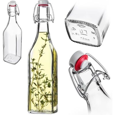 KADAX Bügelflasche 500 ml, Glasflasche mit Bügelverschluss, leere Flasche zum Befüllen für Saft, Öl, Essig, Likör & Sirup, Saftflasche aus Glas, Likörflasche KADAX Bügelflasche 500 ml, Glasflasche mit Bügelverschluss, leere Flasche zum Befüllen für Saft, Öl, Essig, Likör & Sirup, Saftflasche aus Glas, Likörflasche