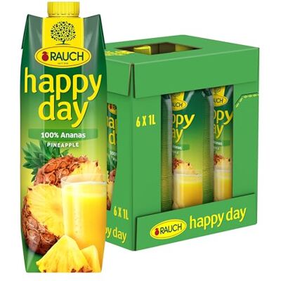 Happy Day Rauch 100% Ananassaft aus Konzentrat, 6er Vorratspack (6 x 1l) Happy Day Rauch 100% Ananassaft aus Konzentrat, 6er Vorratspack (6 x 1l)
